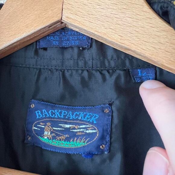 Vintage 80s Backpacker Plaid Flannel | Yellow & Black | Size L - Picture 3 of 8